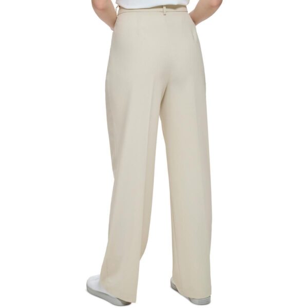 Calvin Klein Womens Beige High Waist Business Wide Leg Pants 16 BHFO 0089