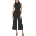 Calvin Klein Womens Black Cropped Wide Leg Jumpsuit 16 BHFO 1350