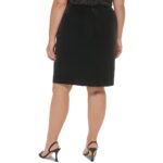 Calvin Klein Womens Black Velvet Dressy Pencil Skirt Plus 24W BHFO 9252