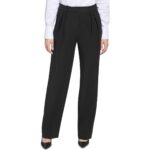 Calvin Klein Womens Black Wide Leg High Waist Dress Pants Trousers 10 BHFO 1209