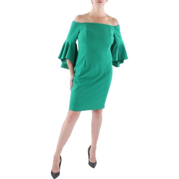 Calvin Klein Womens Green Boning Above Knee Sheath Dress 16 BHFO 3804