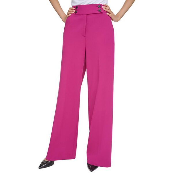 Calvin Klein Womens High Rise Work Wear Wide Leg Pants Petites BHFO 0204