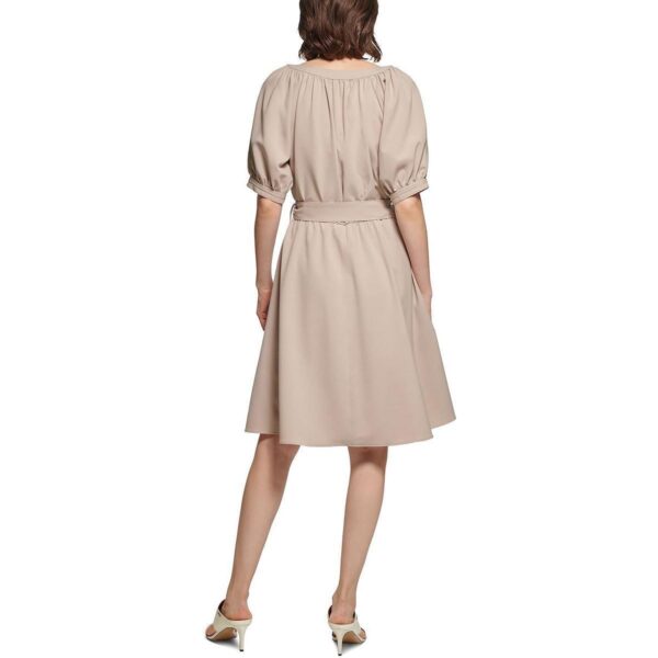 Calvin Klein Womens Tan Work Knee-Length Belted Shirtdress 12 BHFO 0871