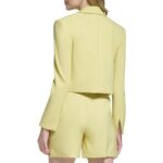 Calvin Klein Womens Yellow Crepe Slim Fit Open-Front Blazer Jacket 14 BHFO 0500