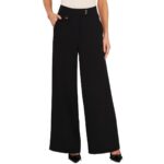 CeCe Womens Black Wide Legs Flat Front Trouser Pants Trousers 0 BHFO 1861