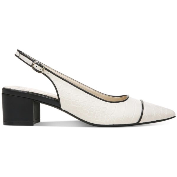 Charter Club Womens Bryann White Slingback Heels 6.5 Medium (B,M) BHFO 3573