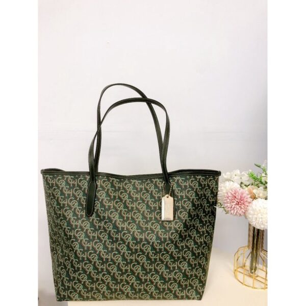 Coach CF342 City Tote With Coach Monogram Print IN Green