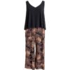 Connected Apparel Womens Black Printed Cropped Sleeveless Jumpsuit 4 BHFO 1693