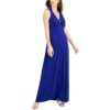 Connected Apparel Womens Blue Embellished Maxi Evening Dress Gown 12 BHFO 8613