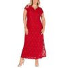 Connected Apparel Womens Red Lace Sequined Evening Dress Gown Plus 18W BHFO 7340