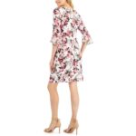 Connected Apparel Womens White Floral Print Sheath Dress Petites 10P BHFO 7552