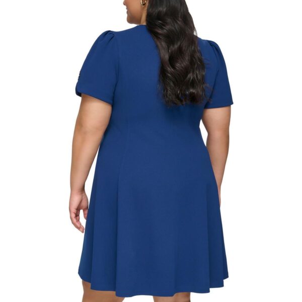 DKNY Womens Blue Crepe Knee Length Fit & Flare Dress Plus 14W BHFO 0255