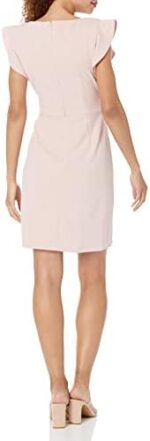 DKNY Women's Flutter Sleeve Faux Wrap with Hardware