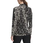 DKNY Womens Tan Surplice Animal Print Long Sleeve Blouse Petites PL BHFO 4035