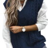 Dokotoo V Neck Sweater Vest for Women Sweaters for Women Plus Size Lightweight Knitted Vests