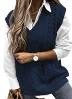 Dokotoo V Neck Sweater Vest for Women Sweaters for Women Plus Size Lightweight Knitted Vests