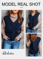 Dokotoo V Neck Sweater Vest for Women Sweaters for Women Plus Size Lightweight Knitted Vests