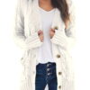 Dokotoo Womens Cable Cardigan White Sweaters for Women Fall Cardigans for Women