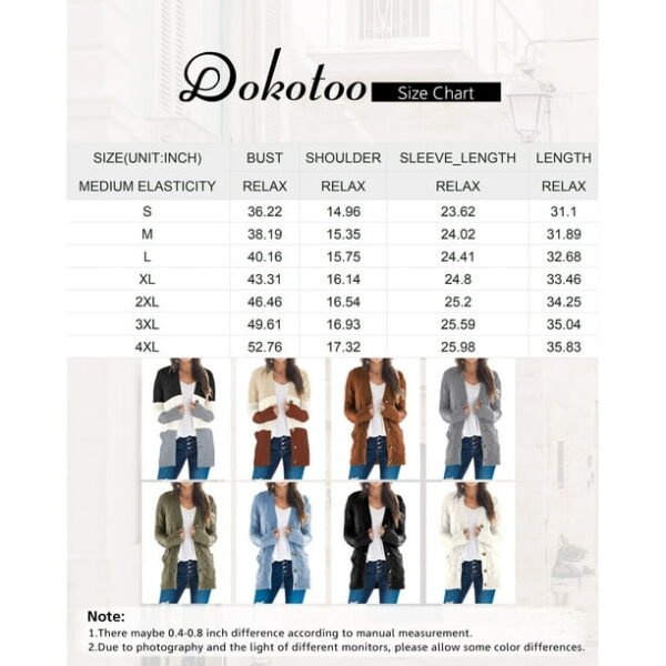 Dokotoo Womens Knit Cardigan Winter Sweaters for Women with Buttons Women Cardigans for Fall