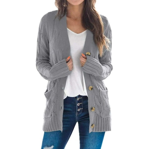 Dokotoo Womens Knit Cardigan Winter Sweaters for Women with Buttons Women Cardigans for Fall