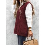 Dokotoo Womens Red Sweater Vest Women Plus Size V Neck Sweaters Sleeveless Pullover Sweaters