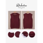 Dokotoo Womens Red Sweater Vest Women Plus Size V Neck Sweaters Sleeveless Pullover Sweaters