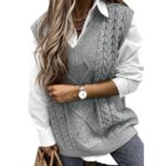 Dokotoo Womens Sleeveless Sweater Vests Pullover Sweaters for Women Plus Size