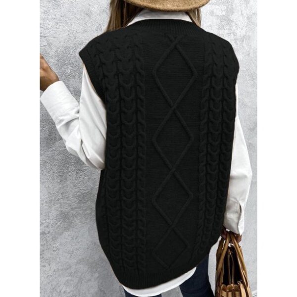 Dokotoo Womens Sweater Vest for Women Trendy V Neck Sweaters for Women Black Solid Color Pullover Sweaters