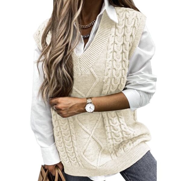 Dokotoo Womens V Neck Sweater Vests Vintage Sweaters Women Fall Sweaters for Women