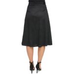 Donna Karan Womens Black Belted Burnout Midi A-Line Skirt 8 BHFO 5501