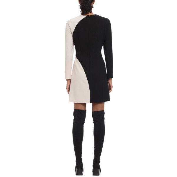 Donna Morgan Womens Black-Ivory Colorblock Cocktail And Party Dress 10 BHFO 5160