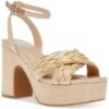 DV By Dolce Vita Womens Maggie Beige Platform Sandals 6.5 Medium (B,M) BHFO 4721