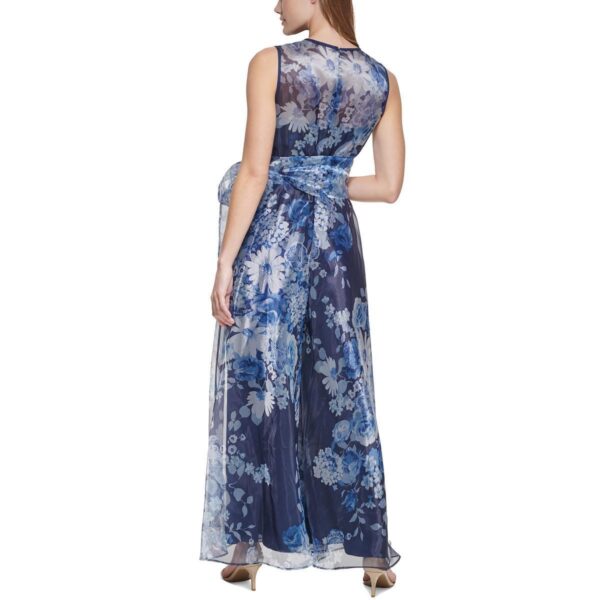 Eliza J Womens Navy Organza Wide Leg Special Occasion Jumpsuit 2 BHFO 7107