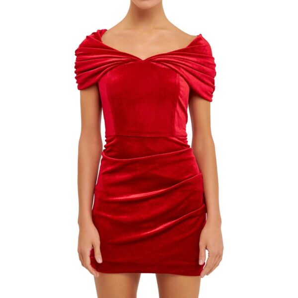 Endless Rose Womens Red Velvet Mini Cocktail And Party Dress L BHFO 8976