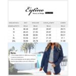 Eytino Plus Size Women's Denim Jean Jacket Long Sleeve Boyfriend Denim Jacket Coat Blue XL Female