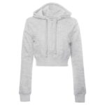 Fall Sweatshirts Women Ladies Solid Casual Basic Long Sleeve Zip Up Crop Hoodie Jacket Sweatshirt Women Light Gray XL