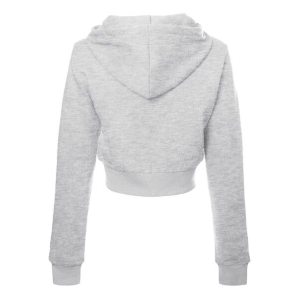 Fall Sweatshirts Women Ladies Solid Casual Basic Long Sleeve Zip Up Crop Hoodie Jacket Sweatshirt Women Light Gray XL