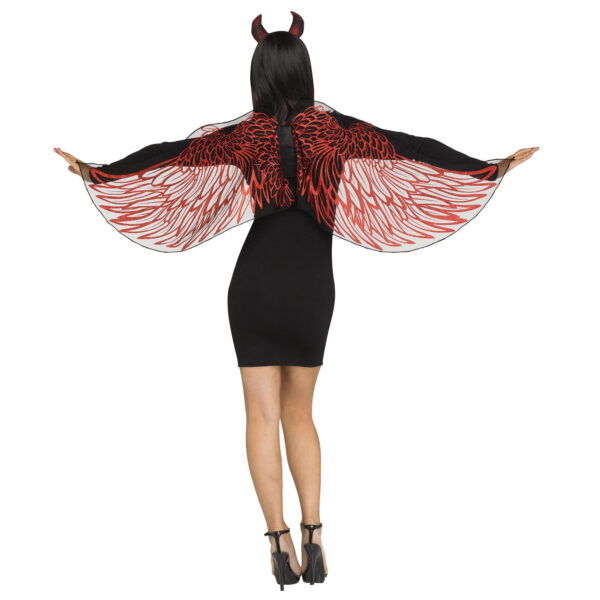 Fantasy Devil Wings & Horns Women Costume Accessory Set, One-Size, Red Black