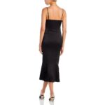 Fore Womens Black Satin Lace Inset Mermaid Slip Dress M BHFO 5349