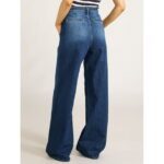 Free Assembly Women’s Belted Wide Leg Trouser Jeans, 31” Inseam, Sizes 0-22