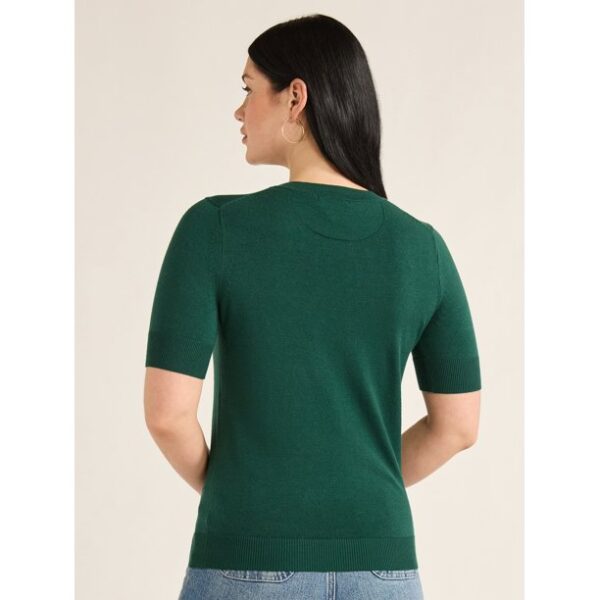 Free Assembly Women’s Cozy Yarn Shrunken Sweater Tee with Short Sleeves, Sizes XS-XXXL