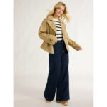 Free Assembly Women’s Cropped Cotton Trench Coat, Sizes XS-XXL