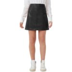 French Connection Womens Crolenda Black Faux Leather Mini Skirt 10 BHFO 2414