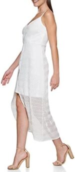 GUESS Women's Geo Lace Asymmetrical Midi