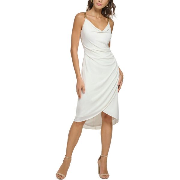 Guess Womens White Chain Jersey Cocktail And Party Dress 14 BHFO 8516