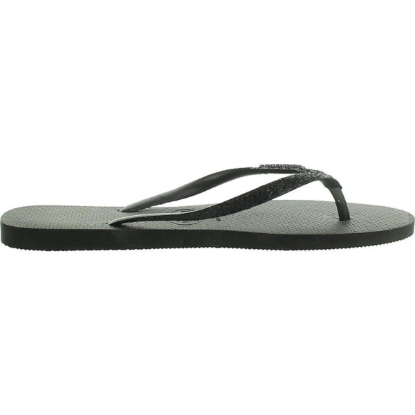 Havaianas Womens Slim Glitter II Black Flip-Flops 11-12 Medium (B,M) BHFO 3545