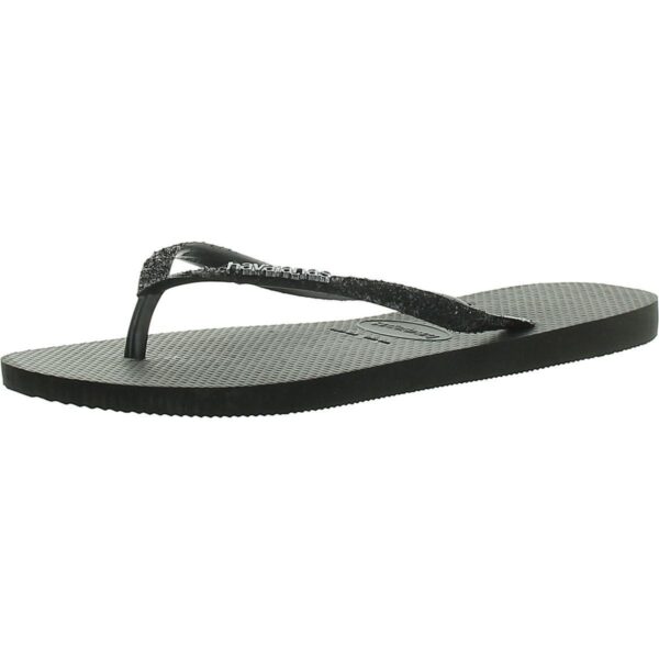 Havaianas Womens Slim Glitter II Black Flip-Flops 11-12 Medium (B,M) BHFO 3545