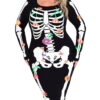 HDE Plus Size Skeleton Dress Stretchy Long Sleeve Halloween Costume Day of The Dead Floral 1X