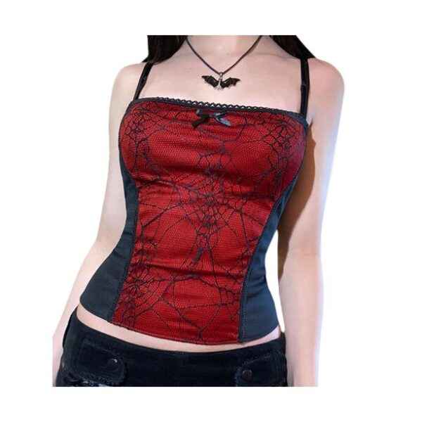 hirigin Ladies Sexy Backless Camisole Spider Web Lace Edge Sleeveless Tops