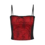 hirigin Ladies Sexy Backless Camisole Spider Web Lace Edge Sleeveless Tops